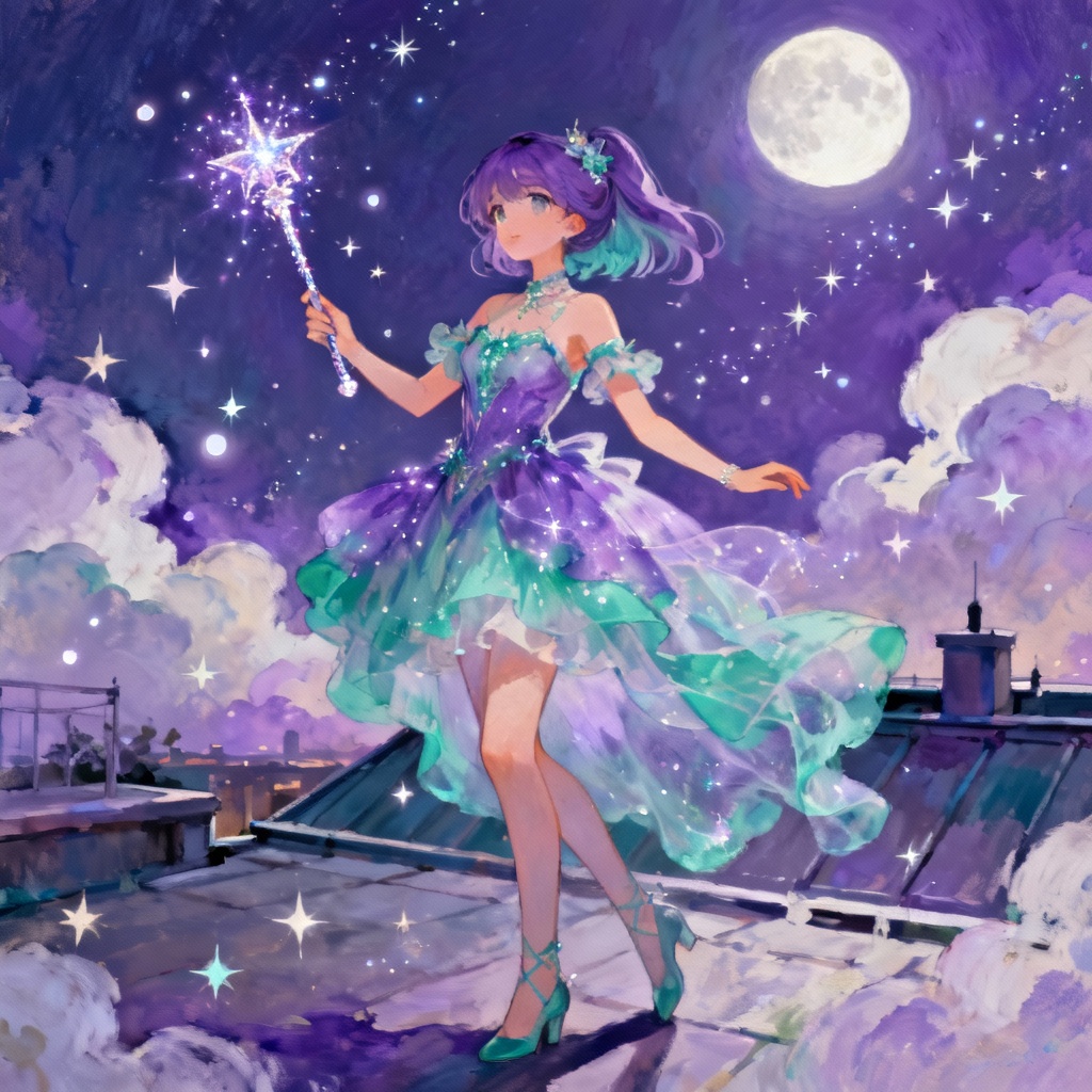 AI Hoshino magical night fantasy artwork