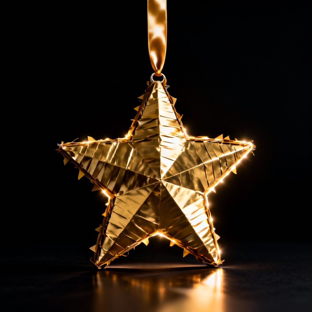 Gold foil star piñata trophy-style decoration