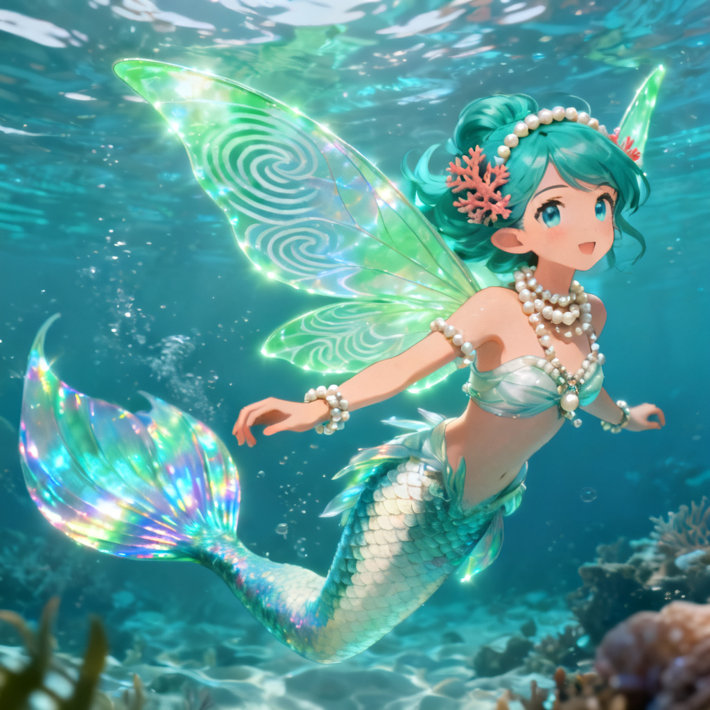 AI Winx OC Sirenix water fairy with aqua wings