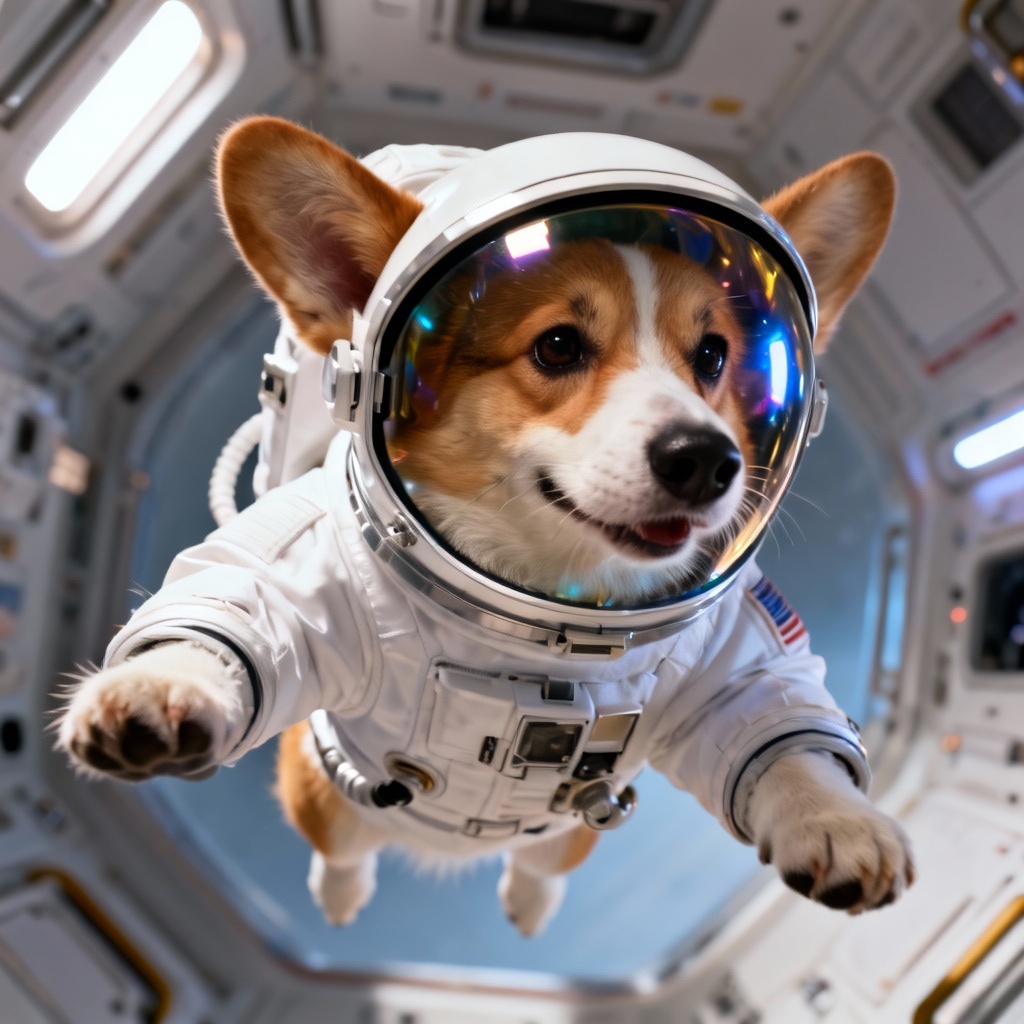 AI corgi astronaut pet portrait