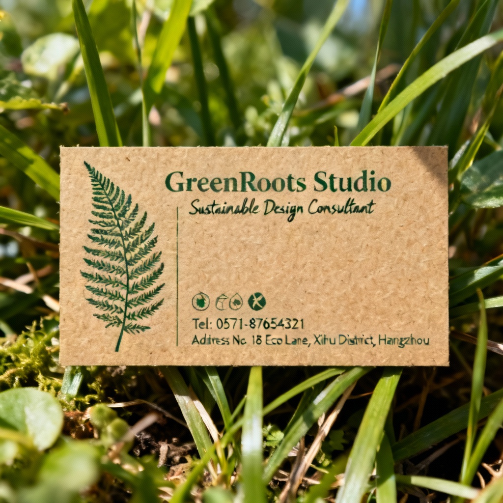 AI eco kraft paper business card design