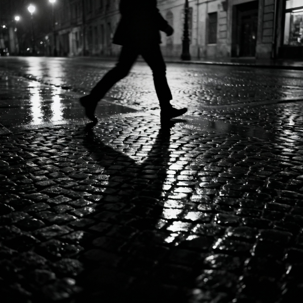 AI timeless generator black and white street photo