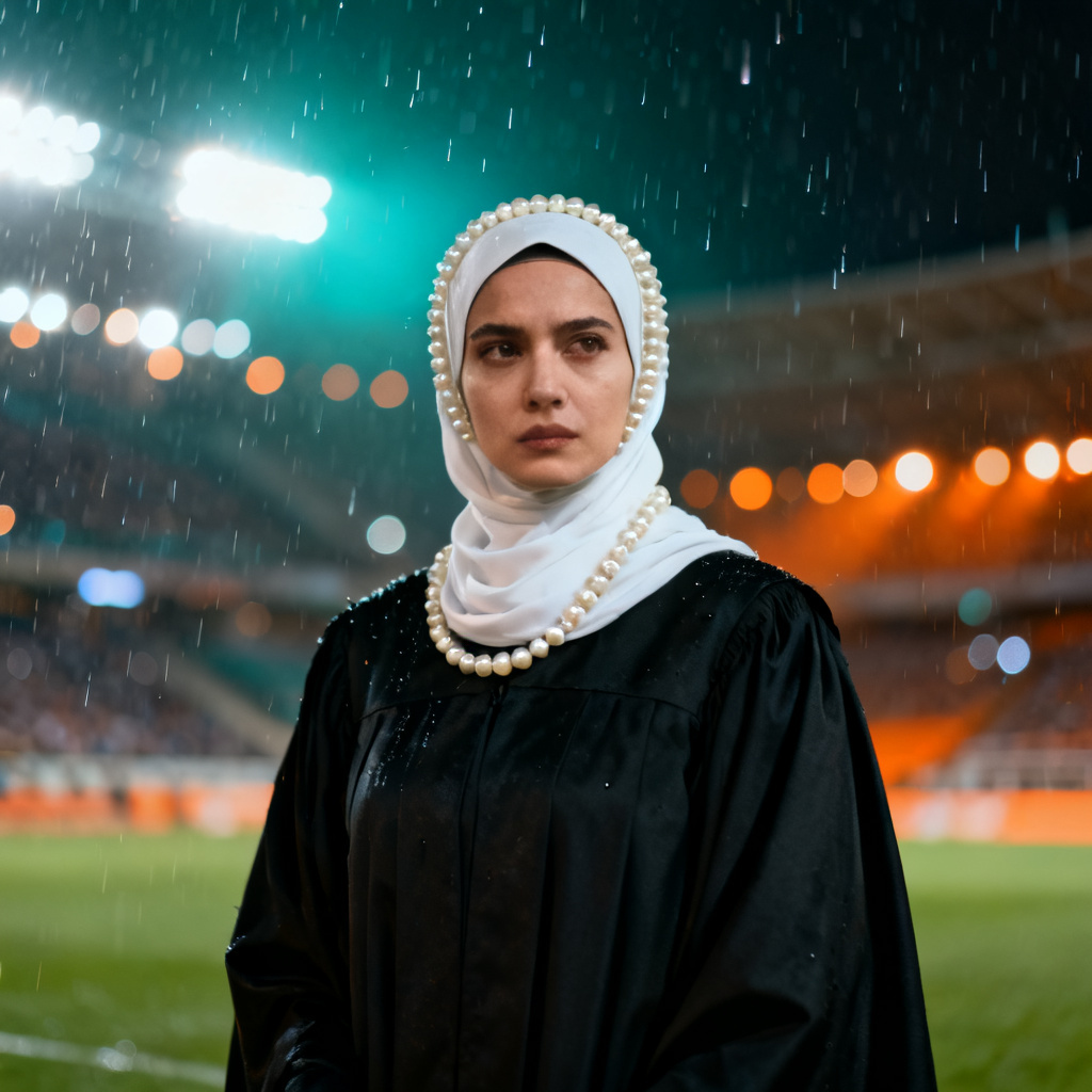 AI Night Commencement Hijab Graduation Photo
