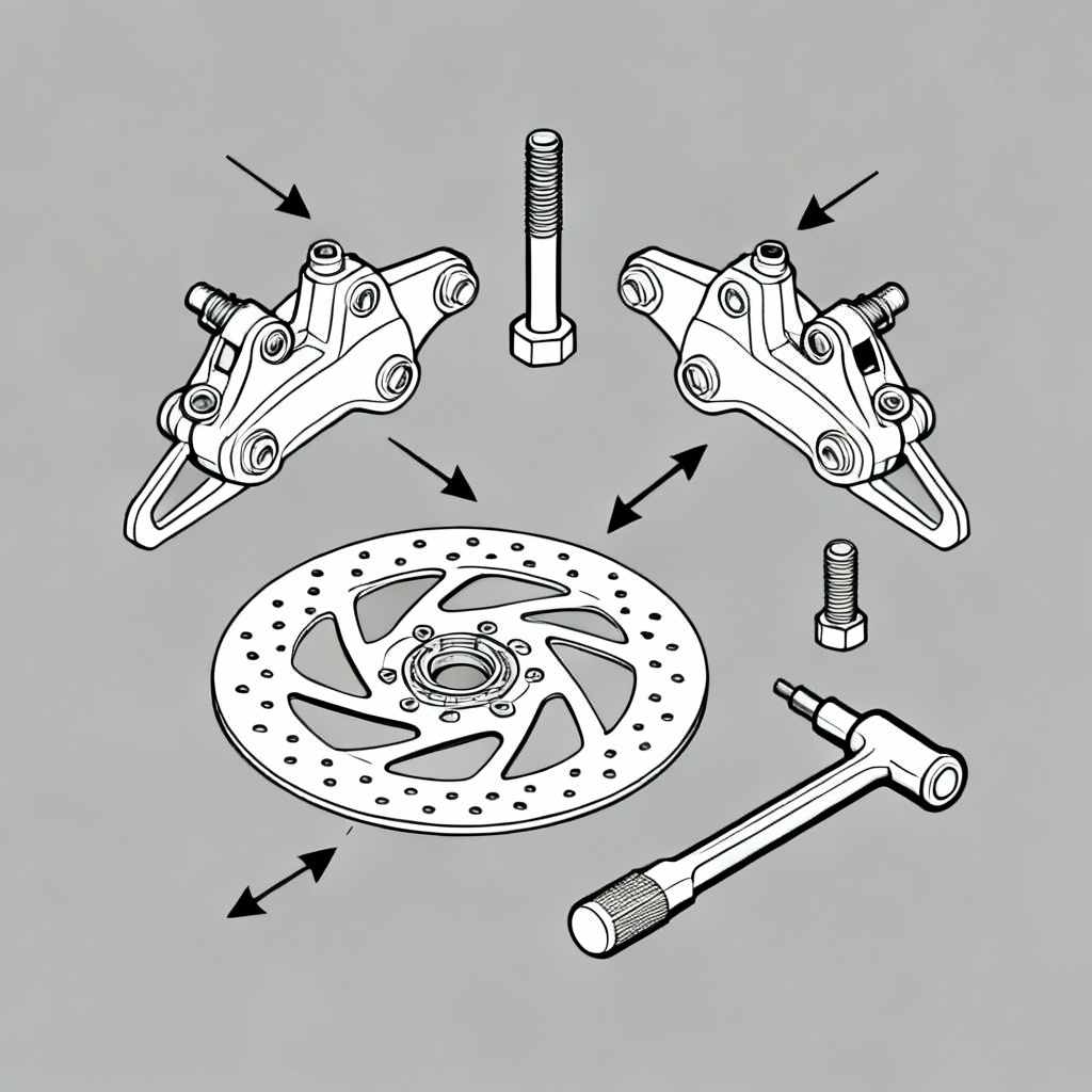 AI bicycle brake assembly guide illustration