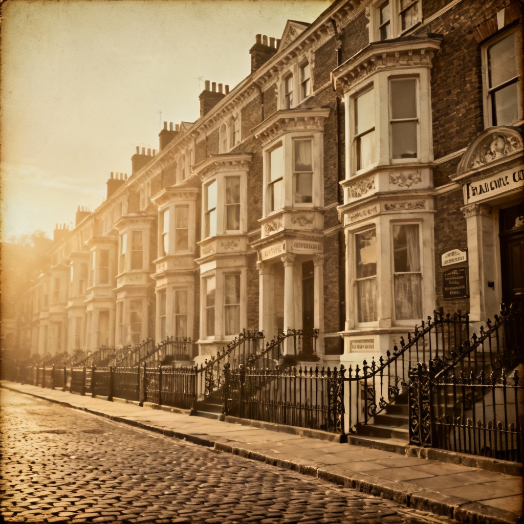 AI Victorian Terrace Architecture Street Scene