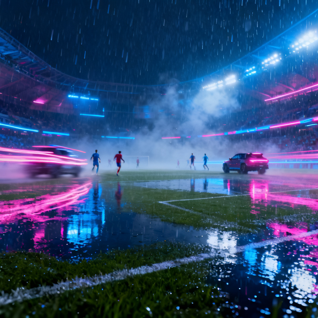AI neon night fifa-worldcup stadium artwork
