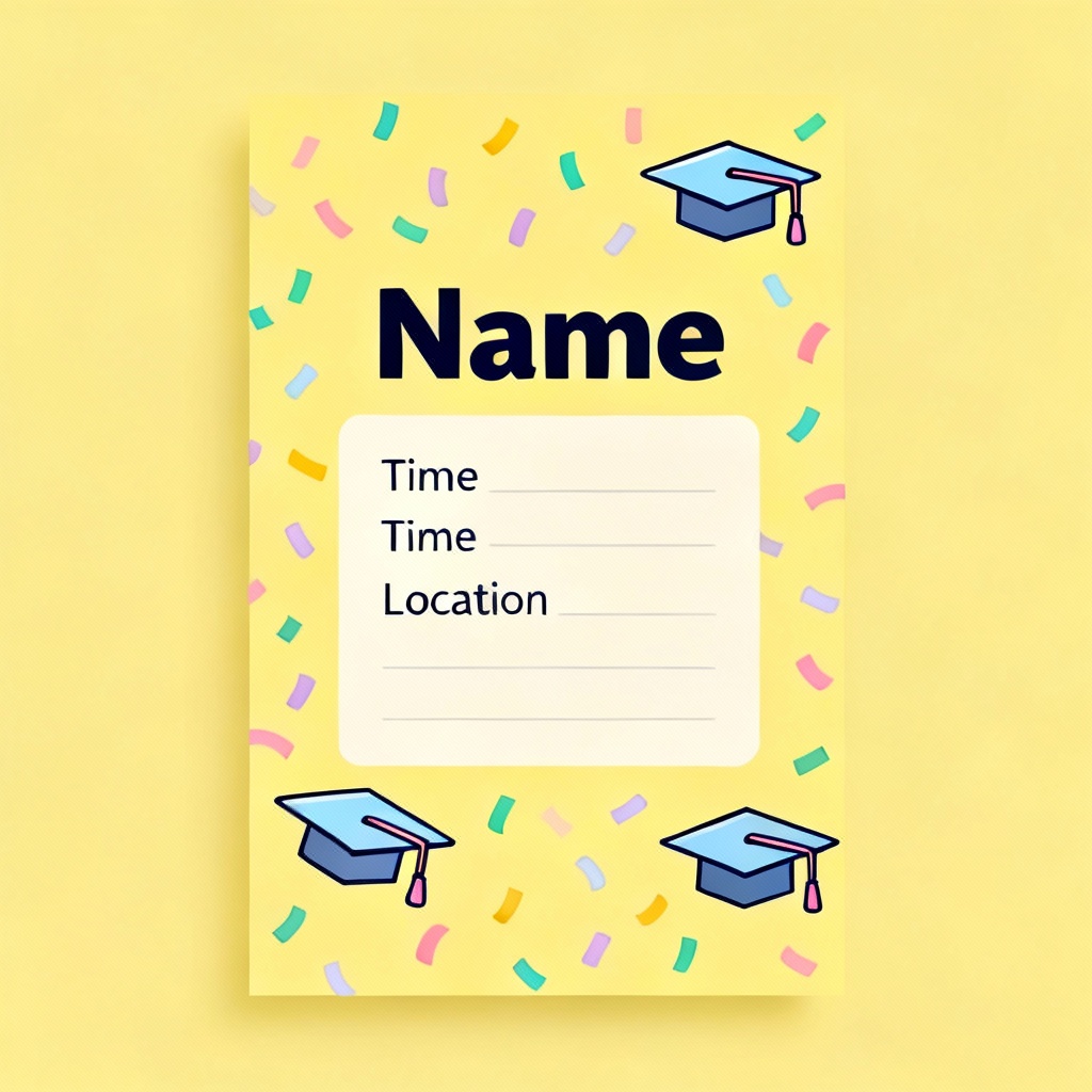 AI graduation confetti invitation card