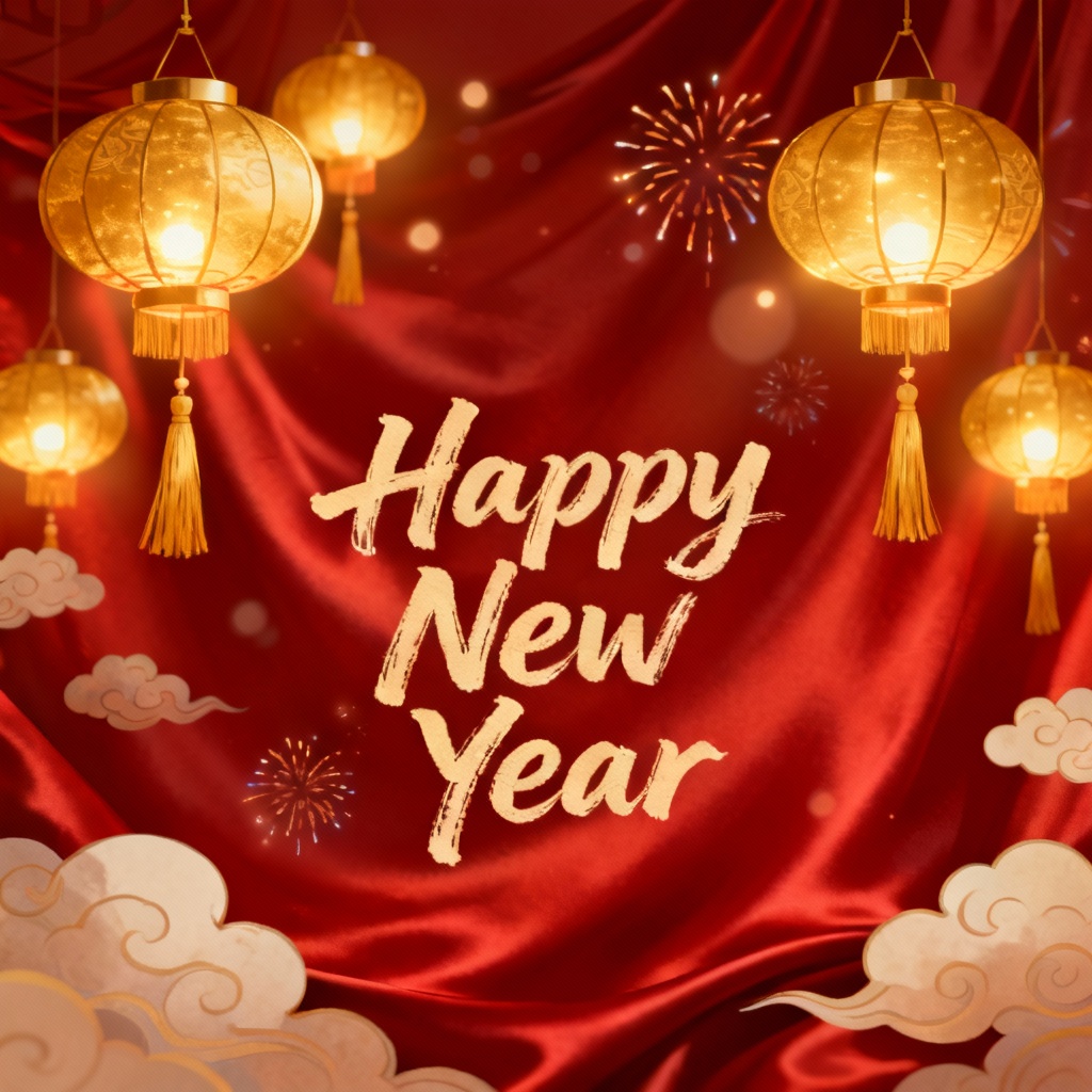 AI Lunar New Year lantern celebration artwork