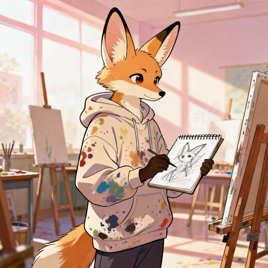 Beastars OC fennec fox art student