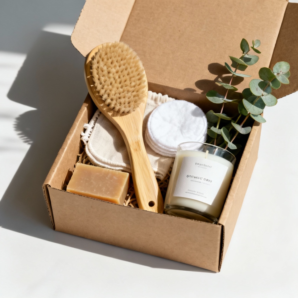 Eco friendly self care set with reusable items