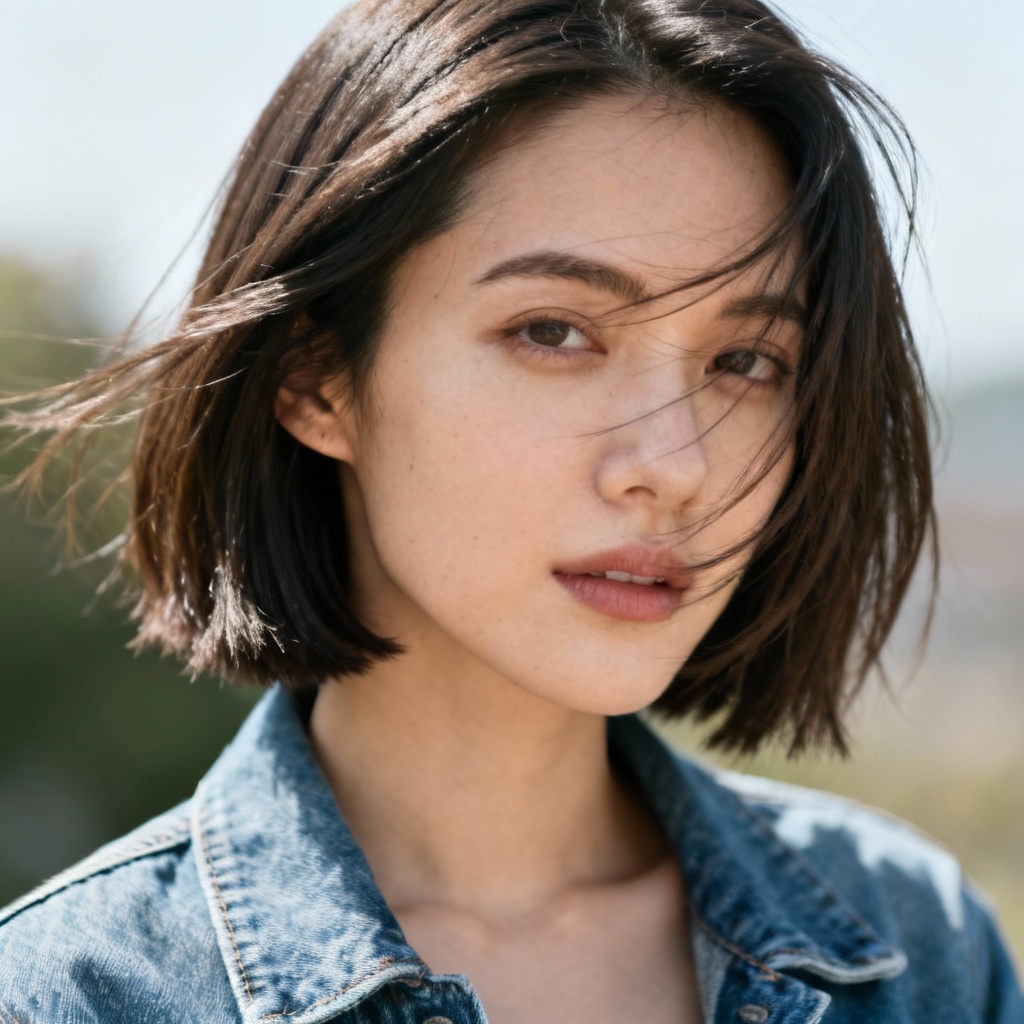 AI tousled bob messy hairstyle