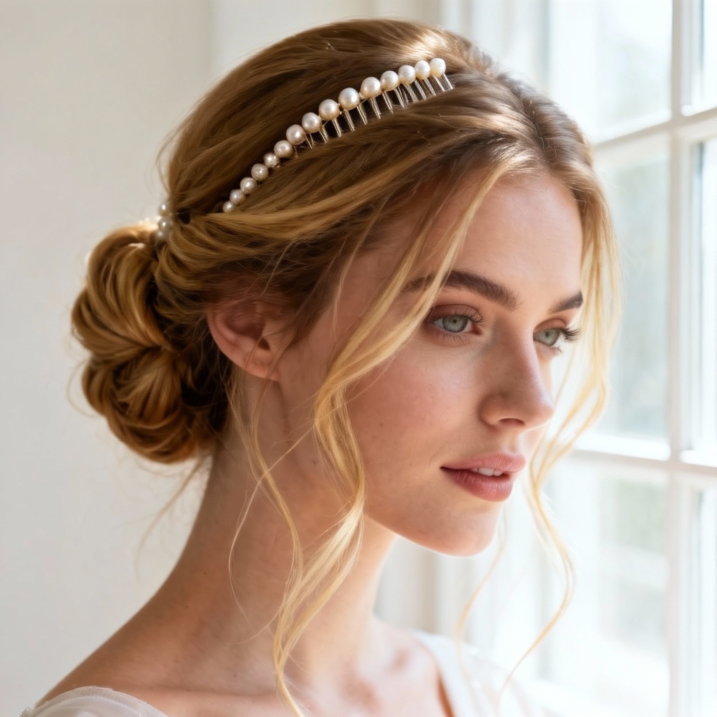 AI Elegant Hair French Twist Bridal Updo