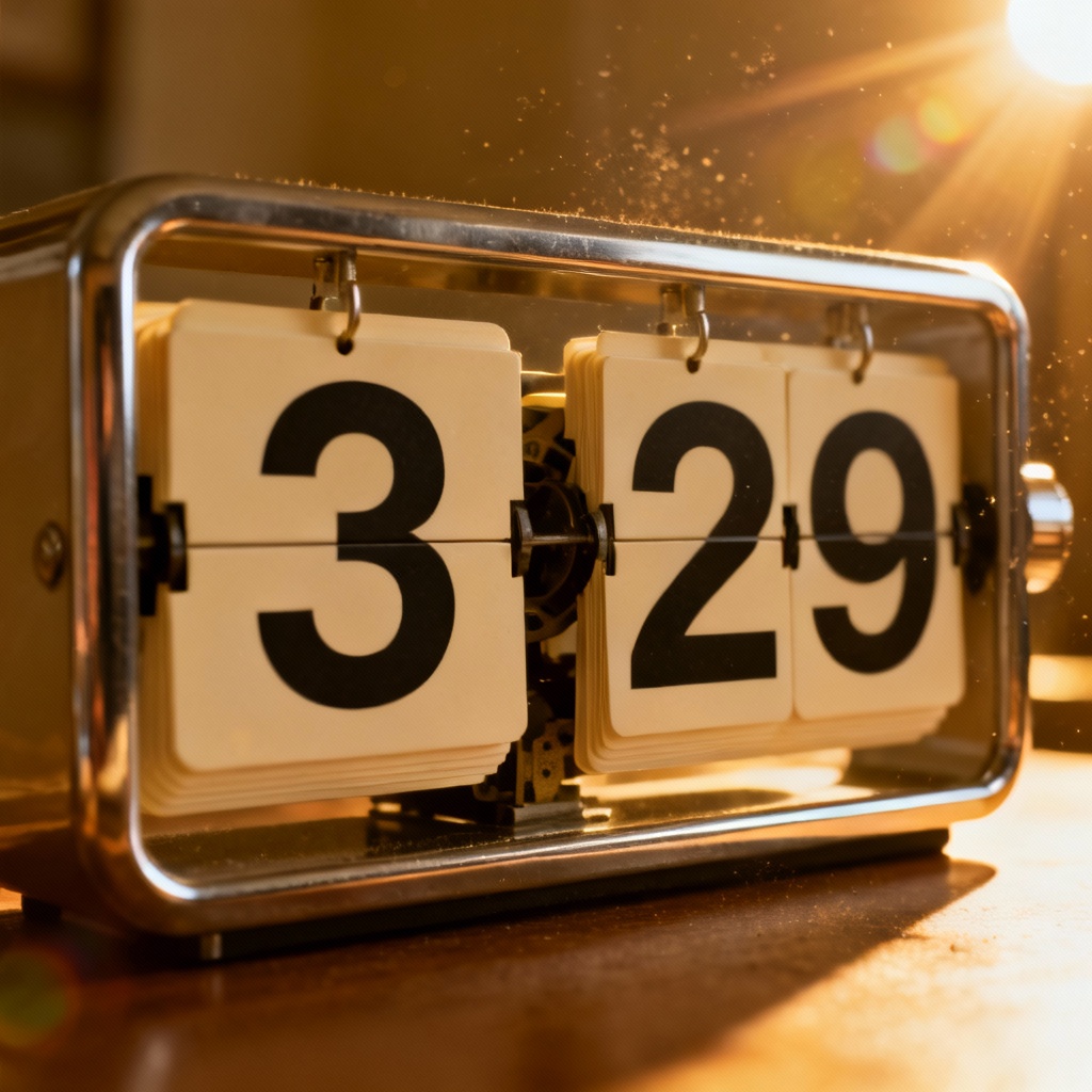 AI retro flip clock with bold digits