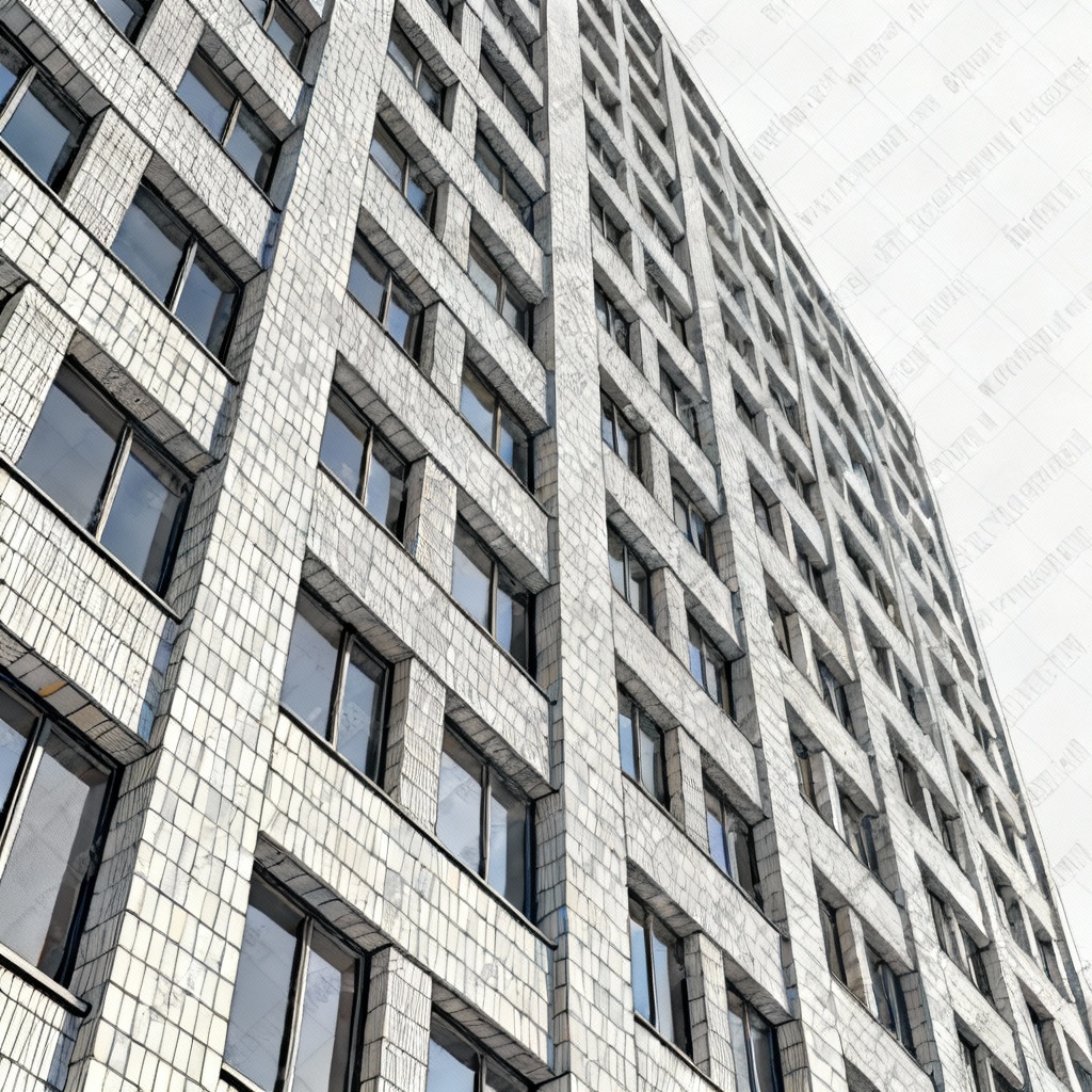 AI removes tiled watermark from architecture photo