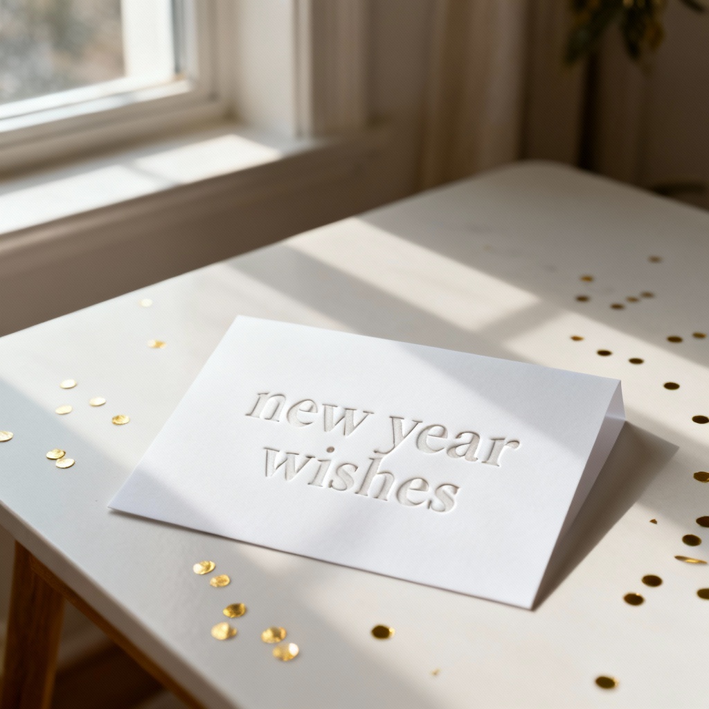 AI Minimal New Year Wishes Card