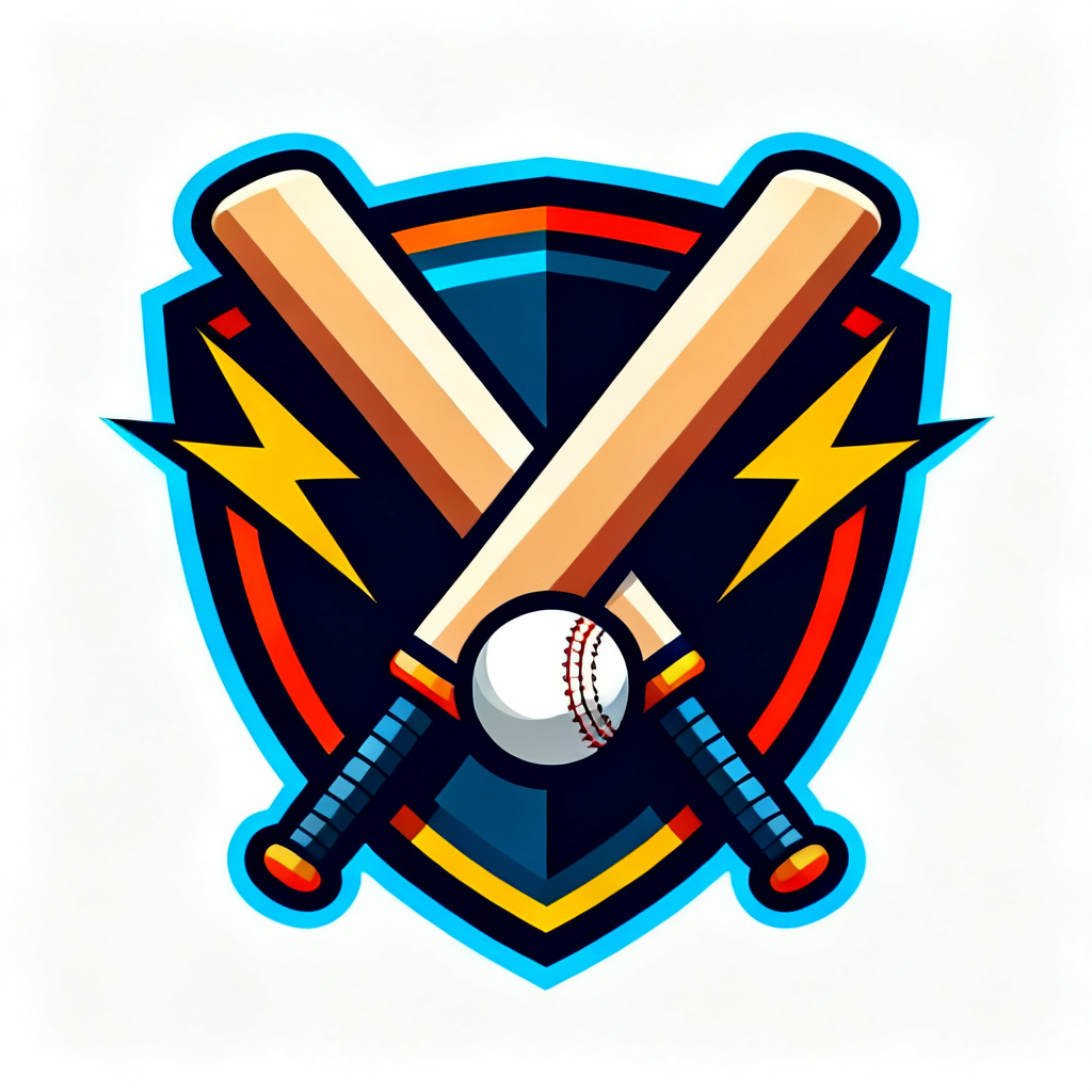 AI fantasy cricket team logo shield badge