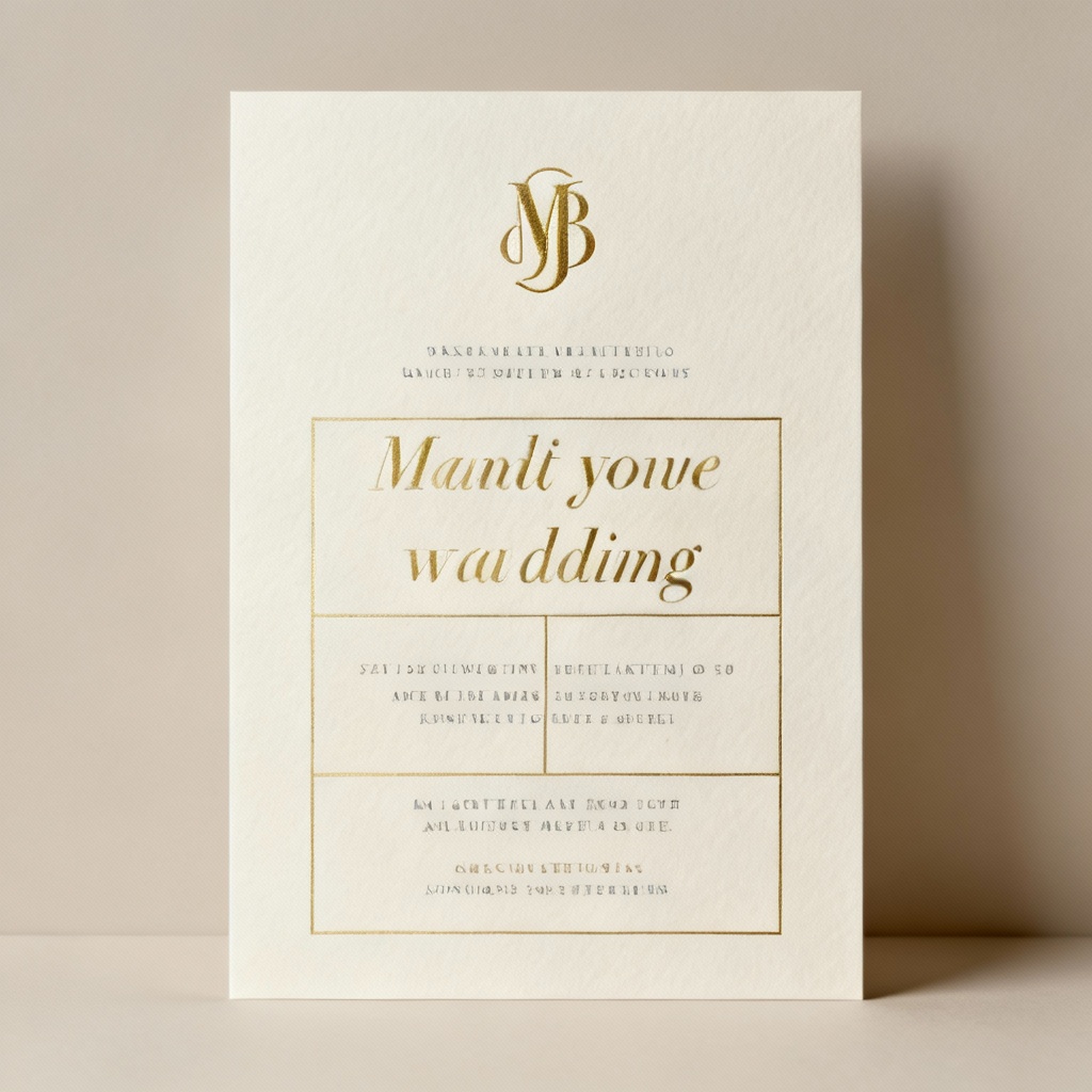 AI modern minimal wedding invitation card