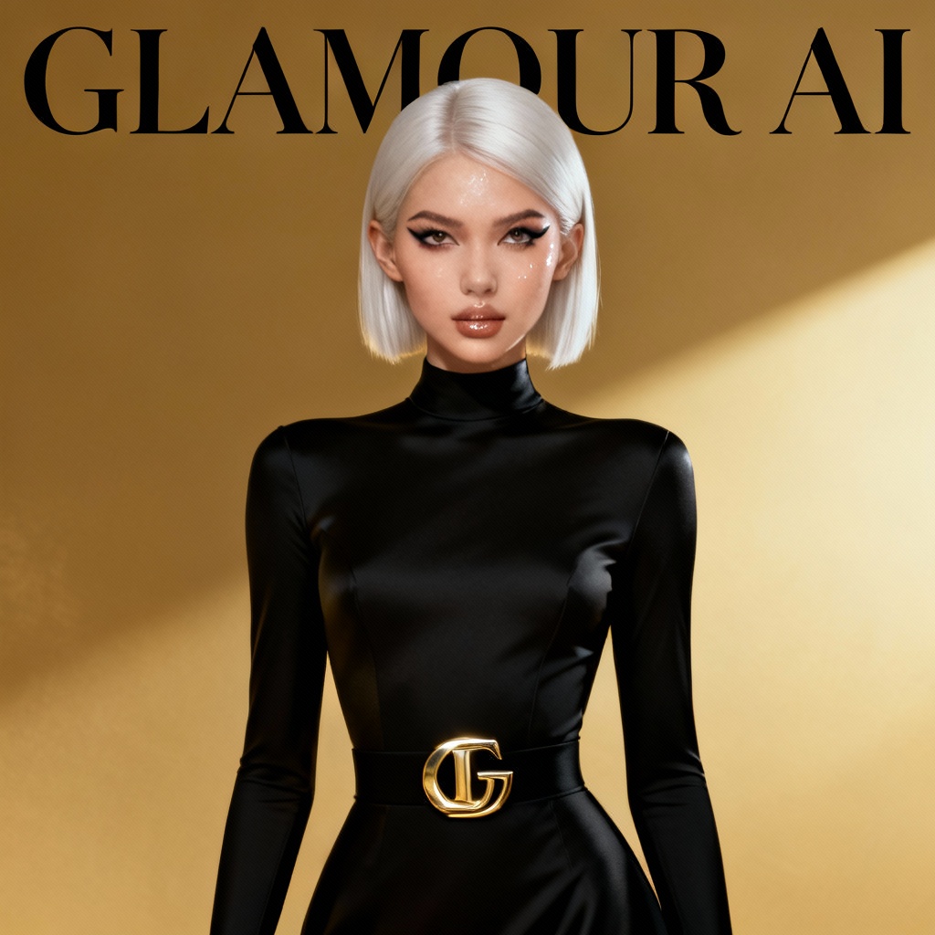 Luxury editorial AI girl brand spokesperson
