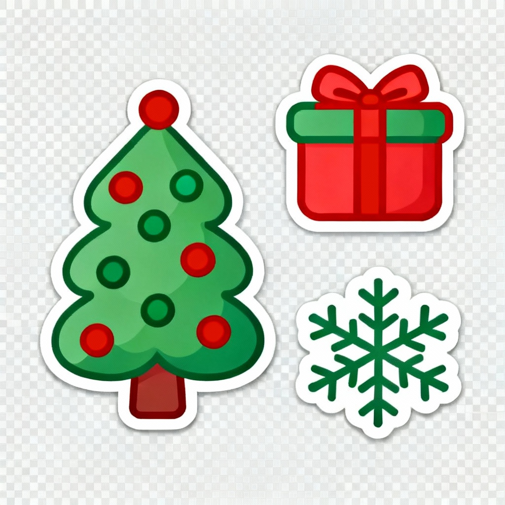 Holiday festive clip art pack for stickers