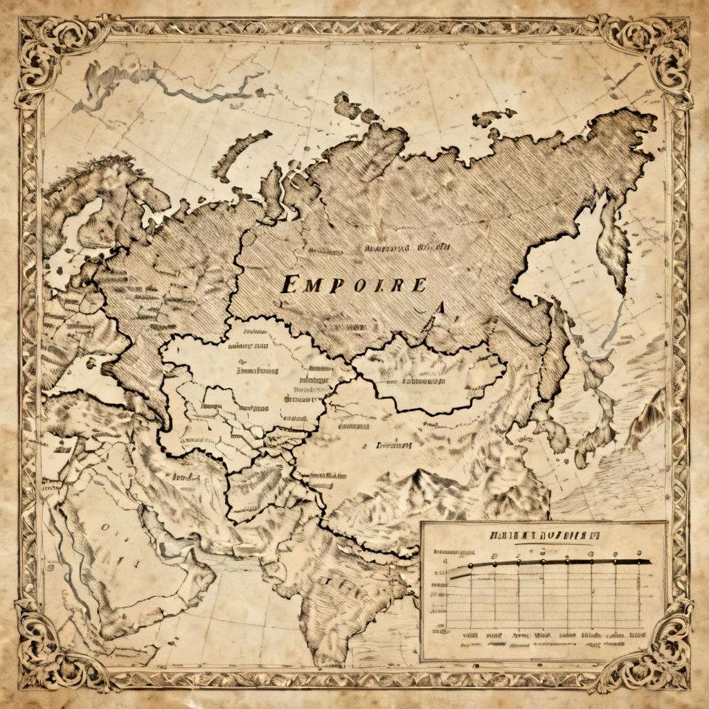 AI historical atlas map in antique engraved style