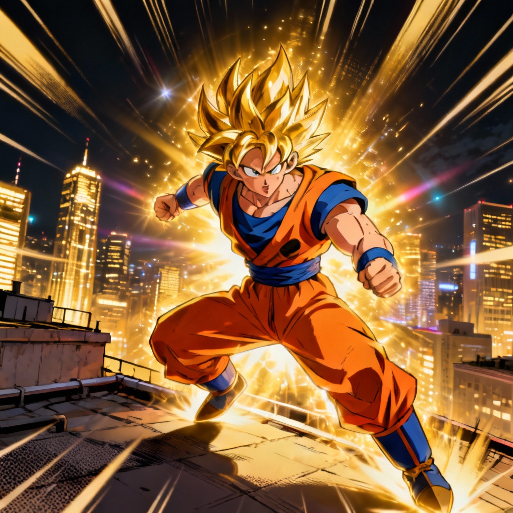AI Urban Super Saiyan Charge Art
