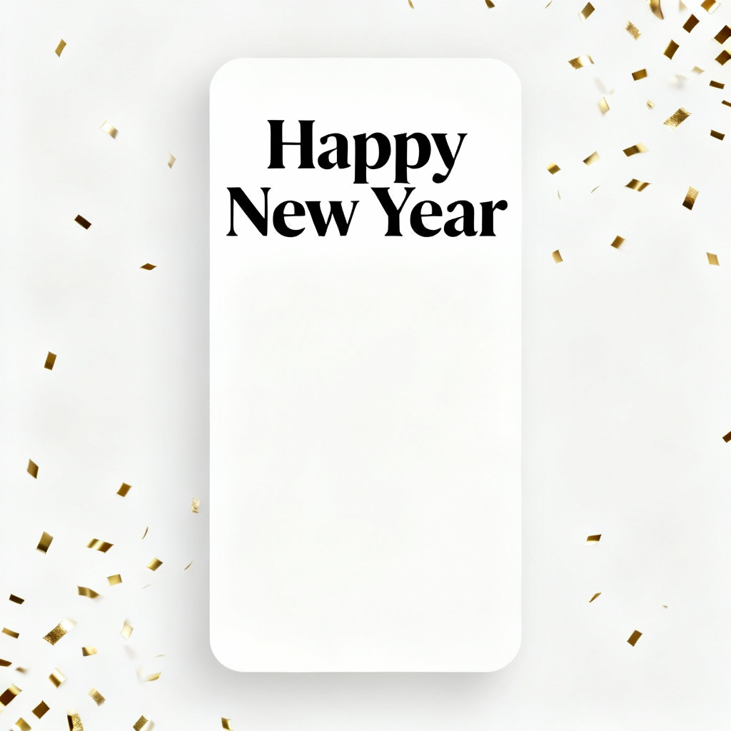 AI minimalist Happy New Year typography layout