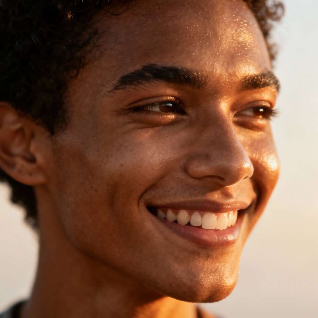 AI Natural Glow Portrait with soft golden hour light
