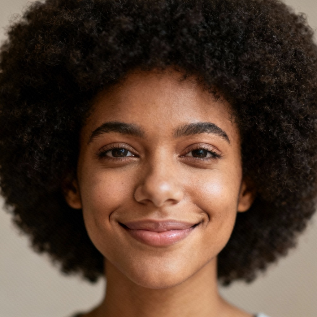 AI closeup with 4C afro texture