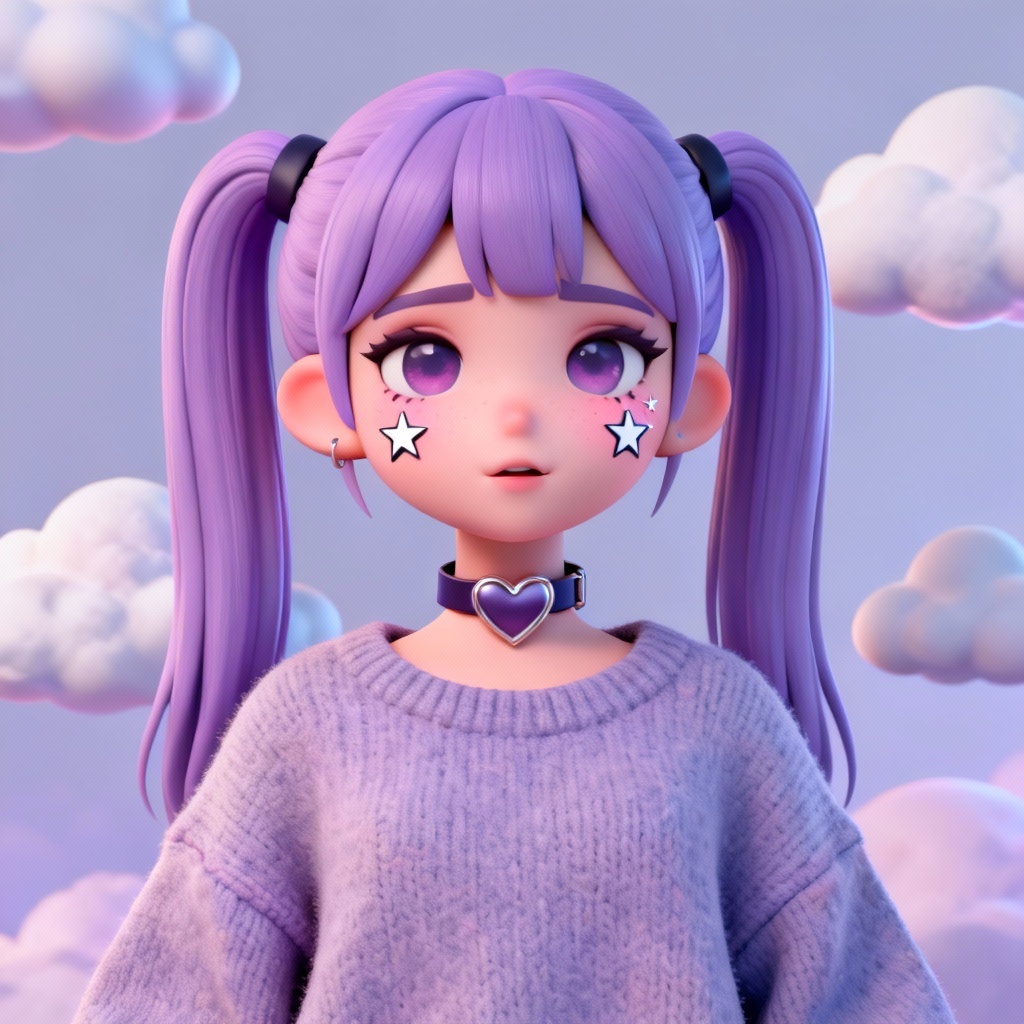 AI pastel goth girlfriend with dreamy colors