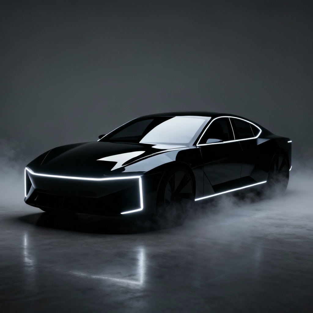 AI sleek futuristic car silhouette render
