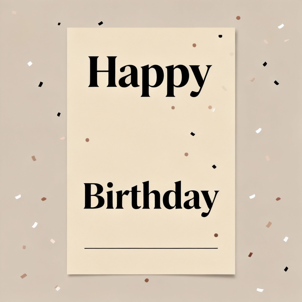 Minimalist birthday card with clean typography and beige background