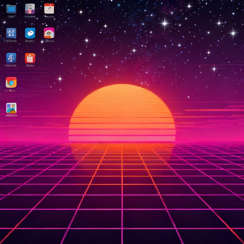 AI 4K retro synthwave wallpaper for PC