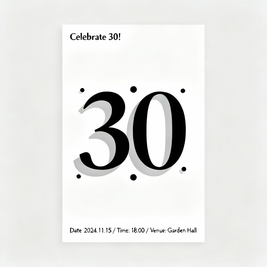 AI Simple Minimalist Birthday Invitation