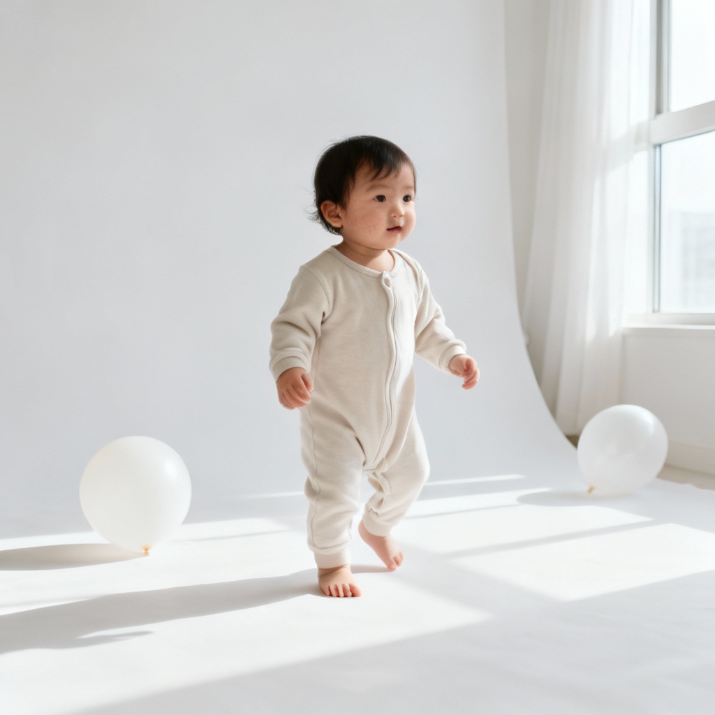 AI Minimal Baby Birthday Portrait
