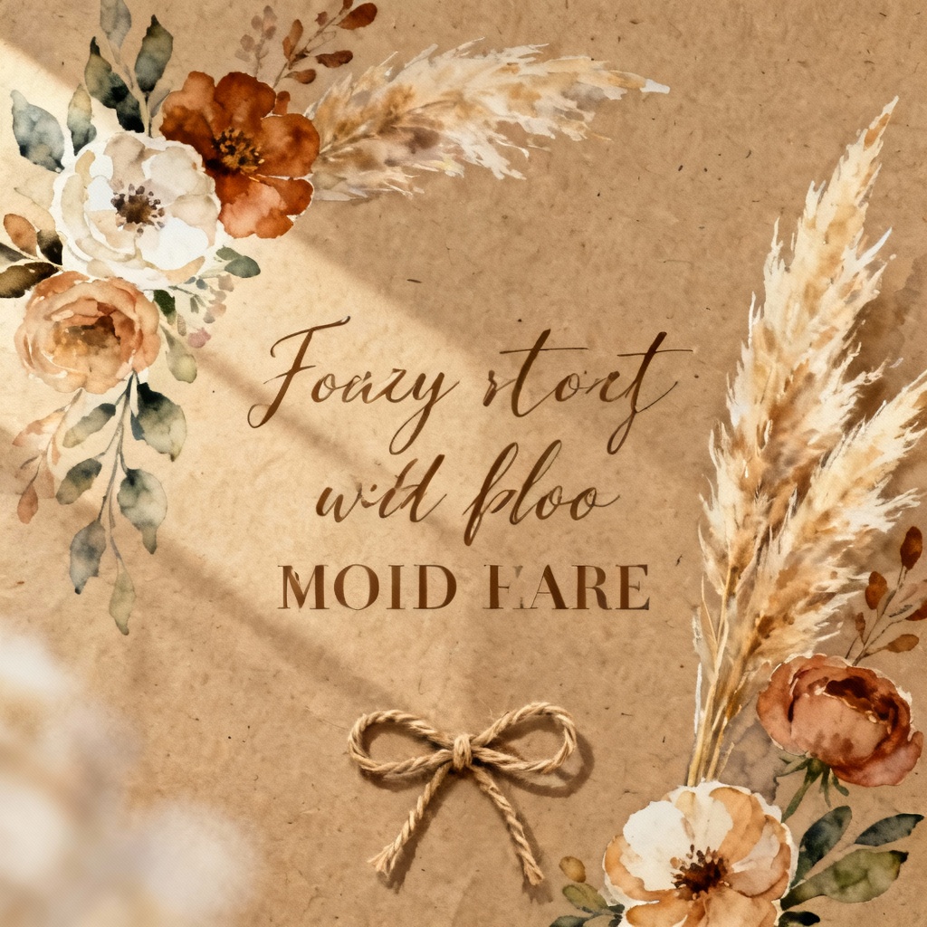 AI Rustic Boho Bridal Shower Invitation Card