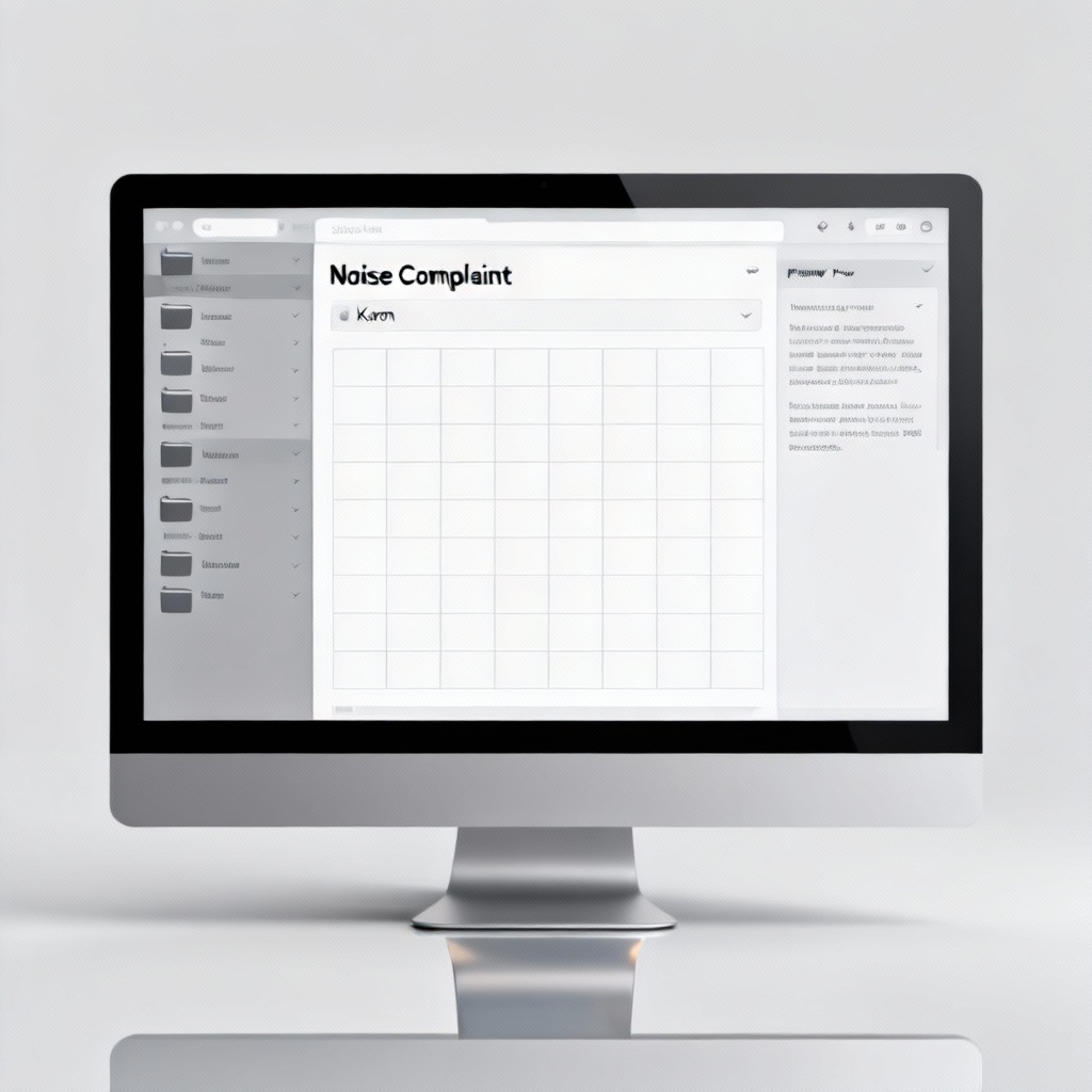 HOA complaint email screen template with bold subject line
