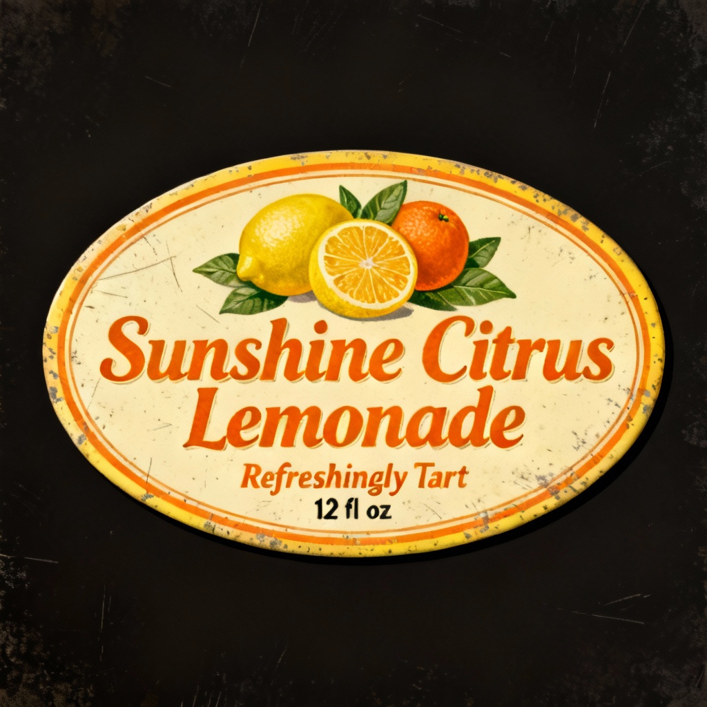 AI vintage lemonade label design