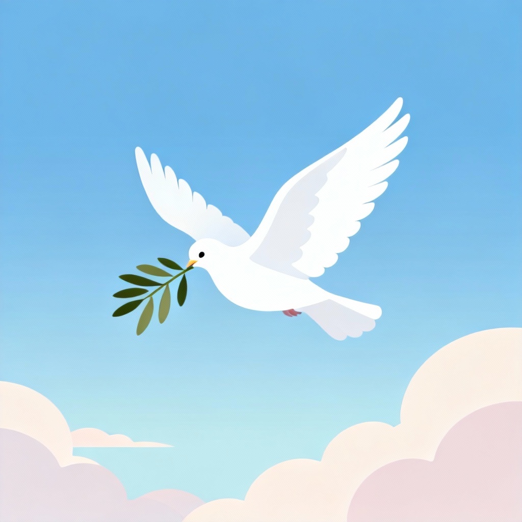 AI freedom illustration of a dove with an olive branch