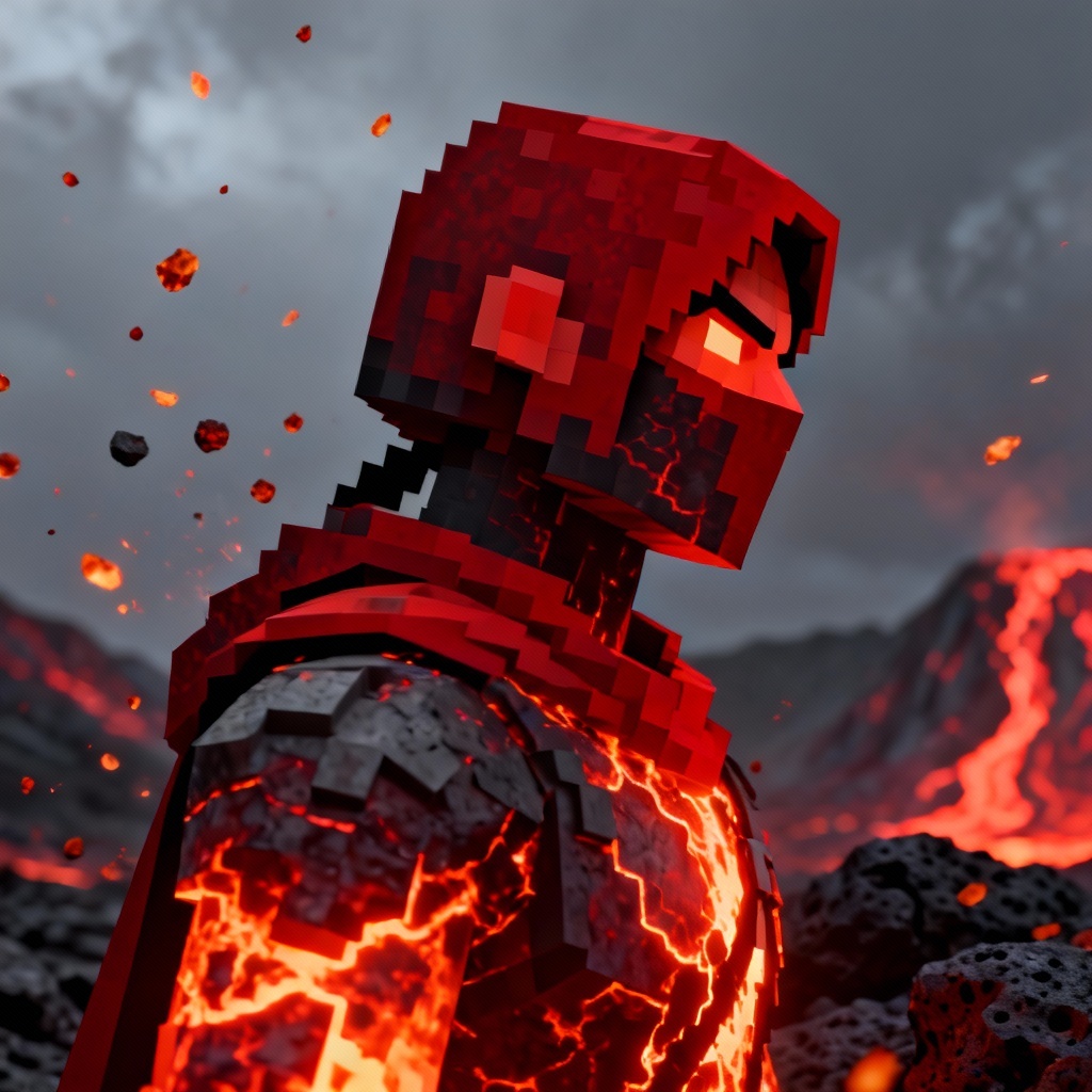 Minecraft PFP nether themed avatar portrait