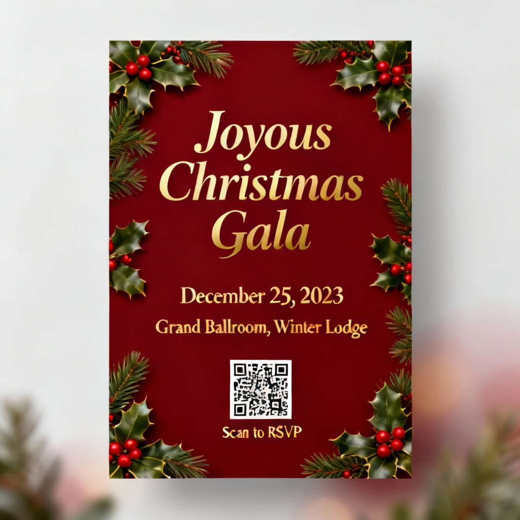 AI Classic Christmas Gala Invitation