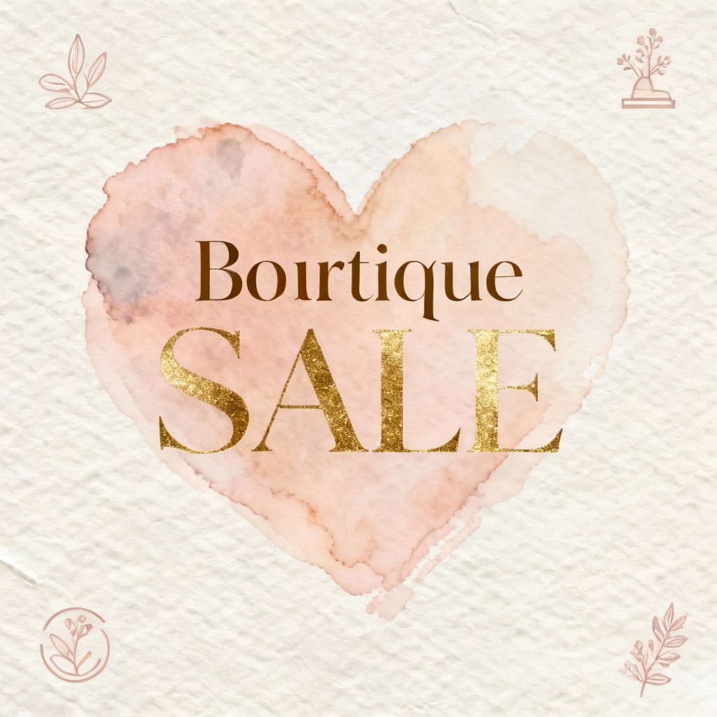 AI Watercolor Heart Valentine Promotion Poster for boutique sale