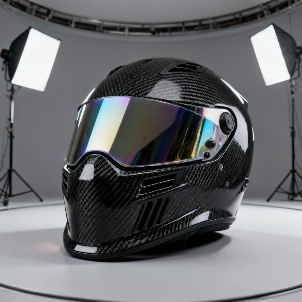 AI Stealth Carbon Fiber Motorcycle Helmet