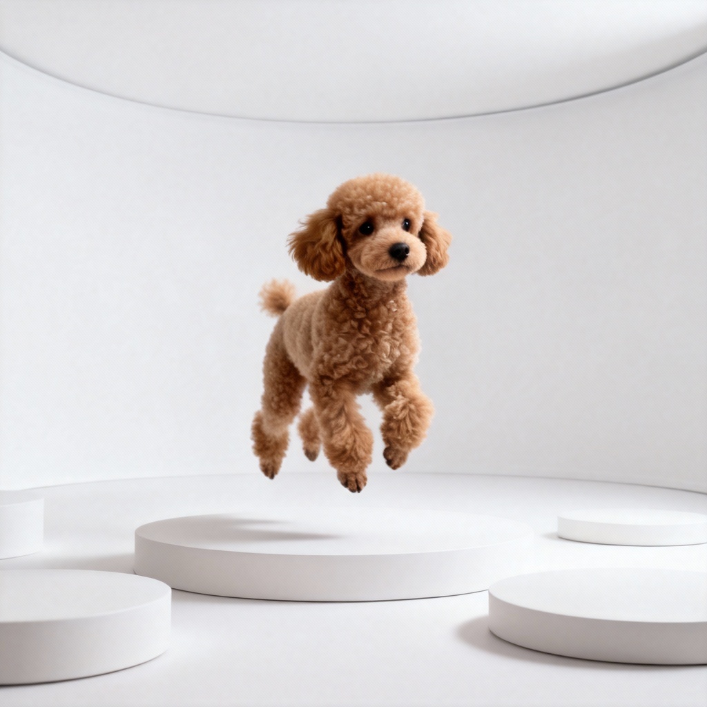 AI Minimal Studio Puppy for product ad