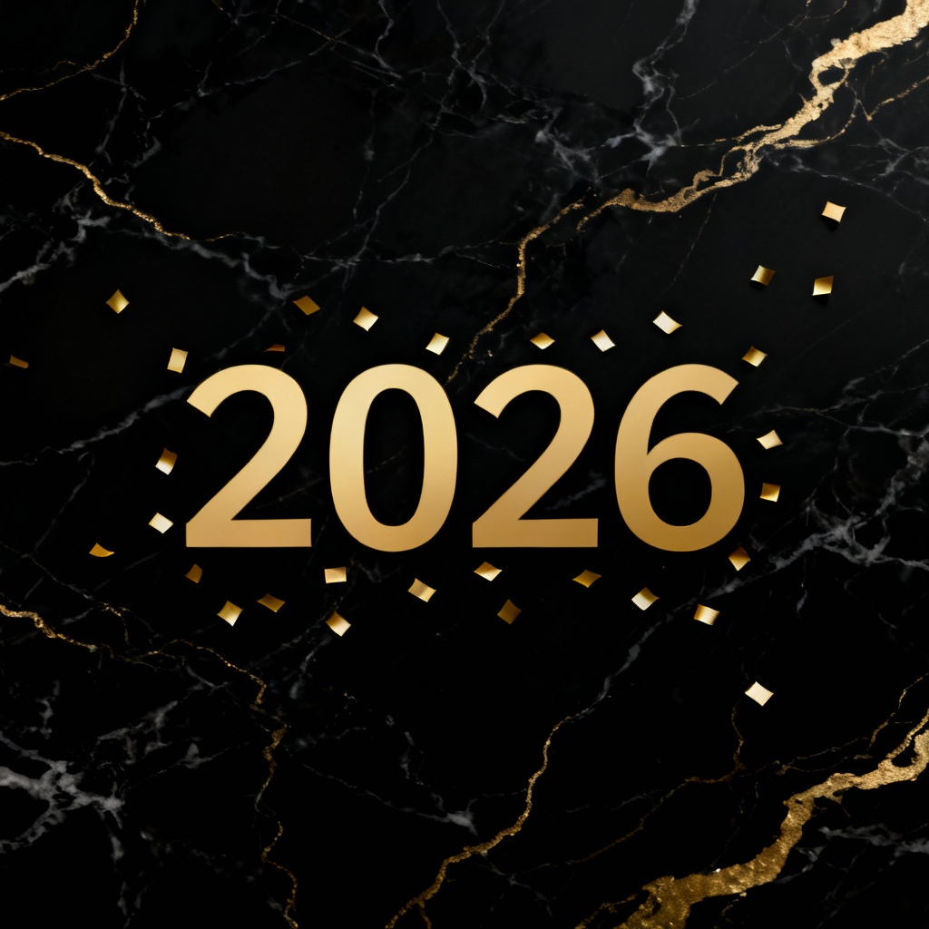 Minimal black marble new year wallpaper