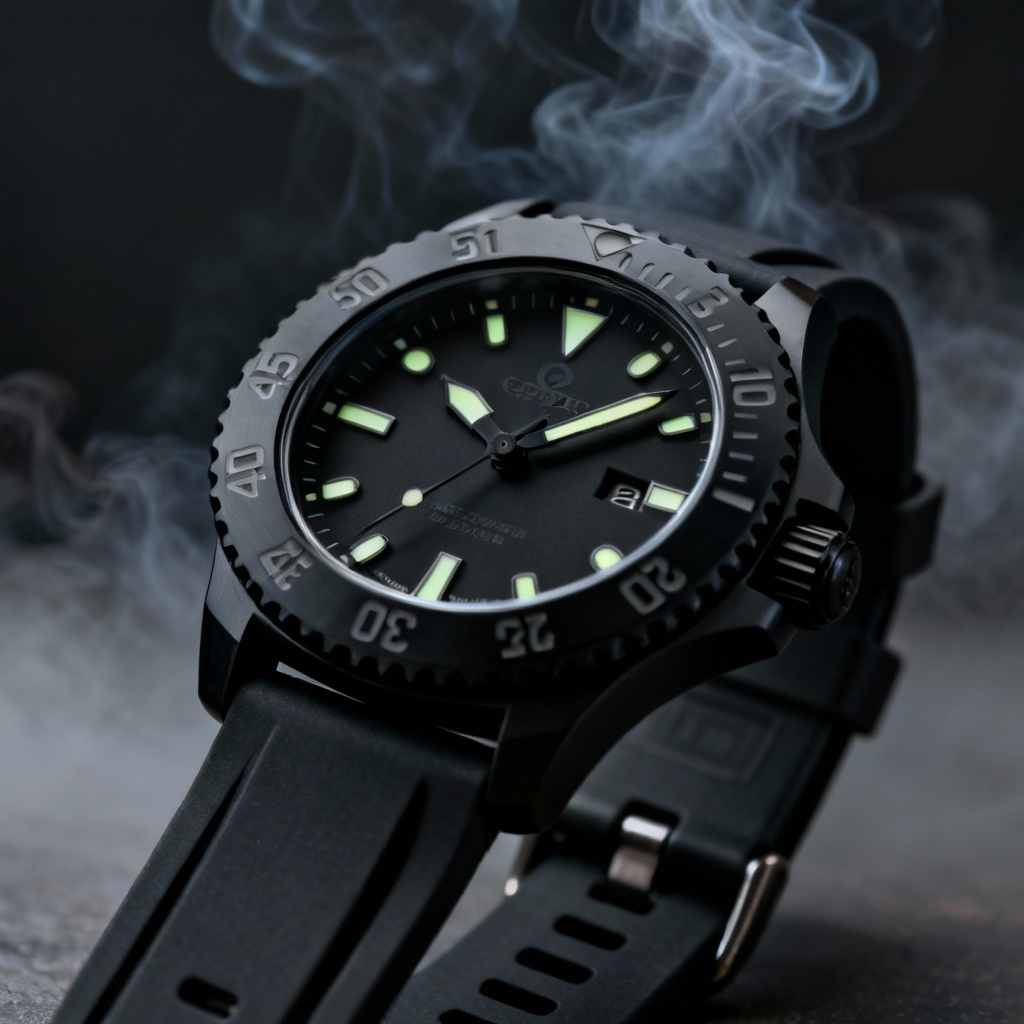 AI Rolex-style black ceramic diver watch image