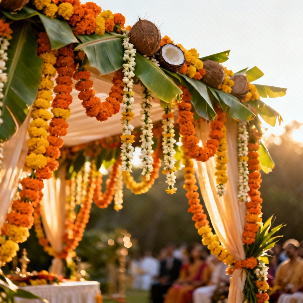 AI marigold toran for haldi mandap