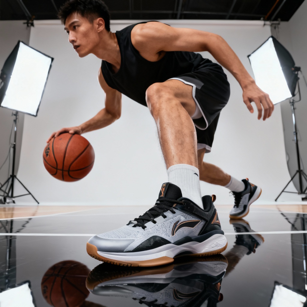 AI sneaker-focused basketball dribble shot