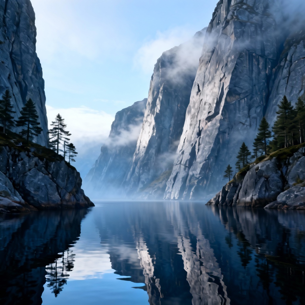 AI Granite Fjord Cliffs