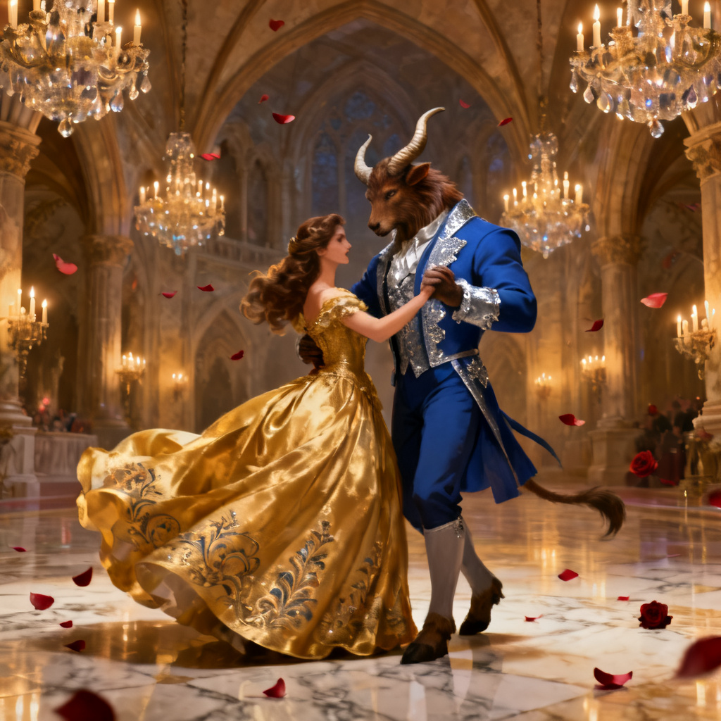 AI Beauty and Beast ballroom art