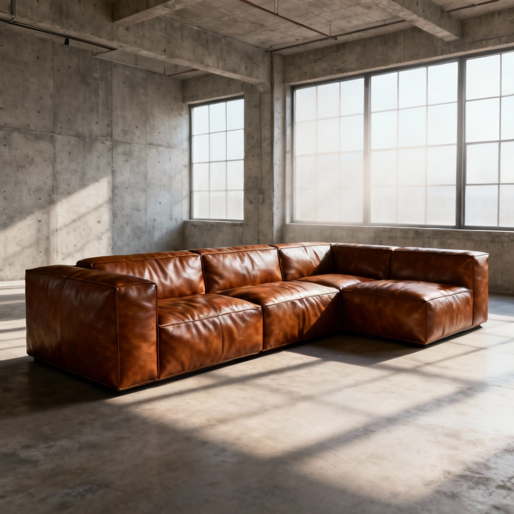 AI Modern Leather Modular Sofa